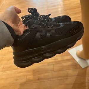 Versace Black Chain-Link Sneakers – Size 36.5 (US 6.5)